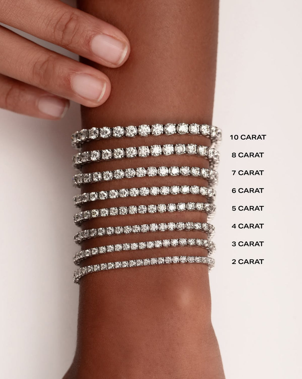 Tennis bracelet 2 ct oro blanco